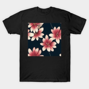 Floral Seamless Tile Design - Pink Flowers T-Shirt